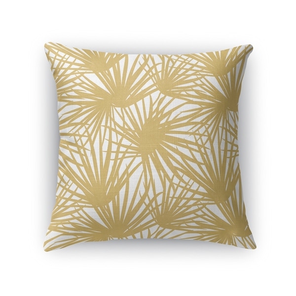 IHF Floral Pattern Designer Decorative Solid Square Lumbar Throw Pillow Cushion Cover Light Gold